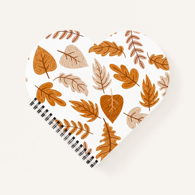 Aesthetic Autumn Leaves, Fall Theme Pattern Notebook (Front)