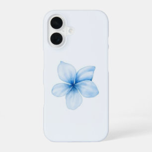 Aesthetic baby blue flower iPhone 16 case