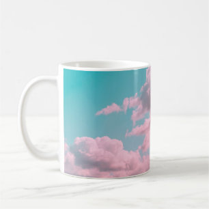Aesthetic background with beautiful turquoise sky  coffee mug