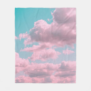 Aesthetic background with beautiful turquoise sky fleece blanket
