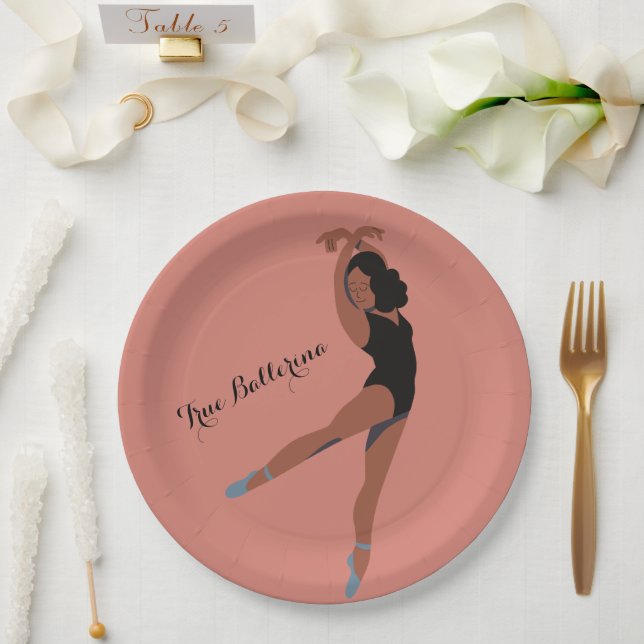 Aesthetic Ballet Dancer  Postcard Paper Plate (Wedding)