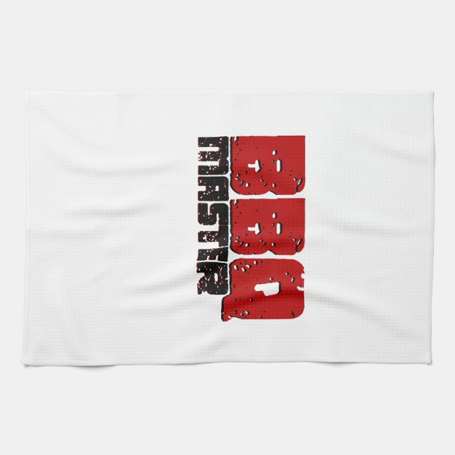 Aesthetic BBQ Master Design For Grill Masters Tea Towel (Horizontal)