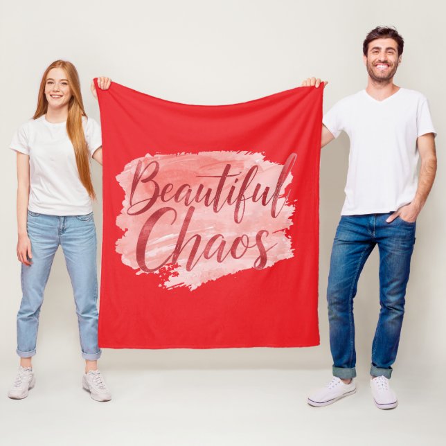 Aesthetic Beautiful Chaos Script Typography Fleece Blanket (In Situ)