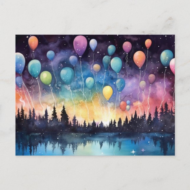 Aesthetic  Birthday Lake Landscape Greeting Card (Front)