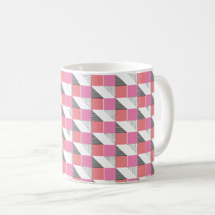 aesthetic black and pink geometric modern pattern  coffee mug