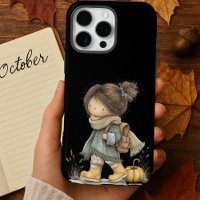 Aesthetic Black Cosy Boho Autumn Little Girl Case