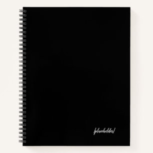 Aesthetic Black Spiral Notebook with Custome Name 