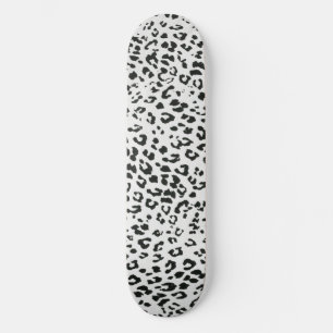 Aesthetic Black White Animal Print Skateboard
