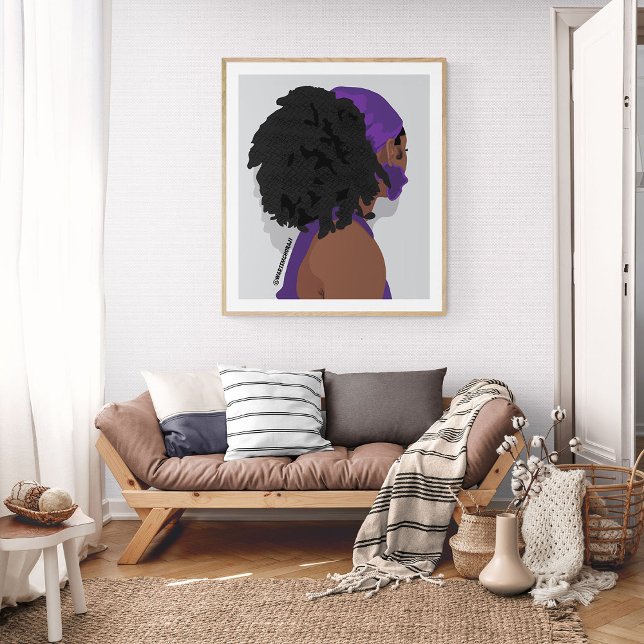 Aesthetic black woman natural hair poster (Creator Uploaded)