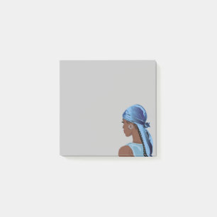 Aesthetic Black woman with durag Art artwork Post-it Notes