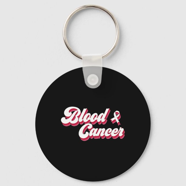 Aesthetic Blood Cancer Awareness Red Ribbon Tee Me Key Ring (Front)