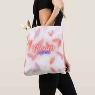 Aesthetic Bloom in Solitude Pink Floral Petals Tote Bag