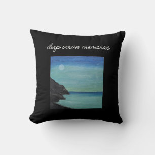 aesthetic blue and black pillow. cushion