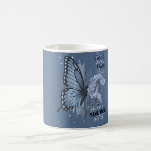 Aesthetic Blue Butterfly Motivational Quote - Good Coffee Mug