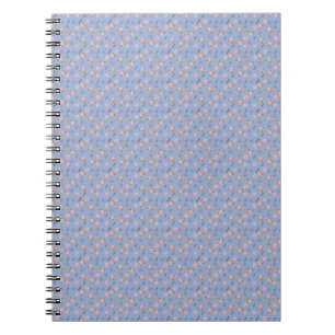 Aesthetic blue colour rose pattern notebook