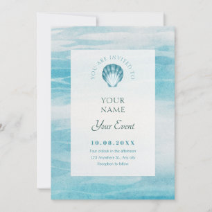 Aesthetic blue sea  invitation