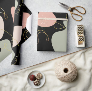Aesthetic Bogo Geometric Organic Shapes Pattern Wrapping Paper