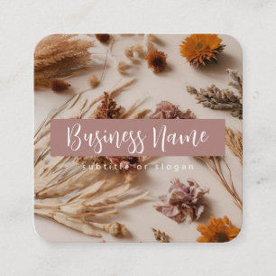 Aesthetic Boho Dried Floral Business Card