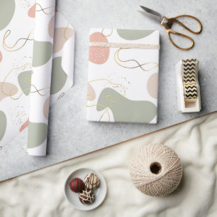 Aesthetic Boho Geometric Organic Shapes Pattern 2 Wrapping Paper