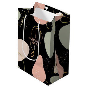 Aesthetic Boho Geometric Organic Shapes Pattern Medium Gift Bag