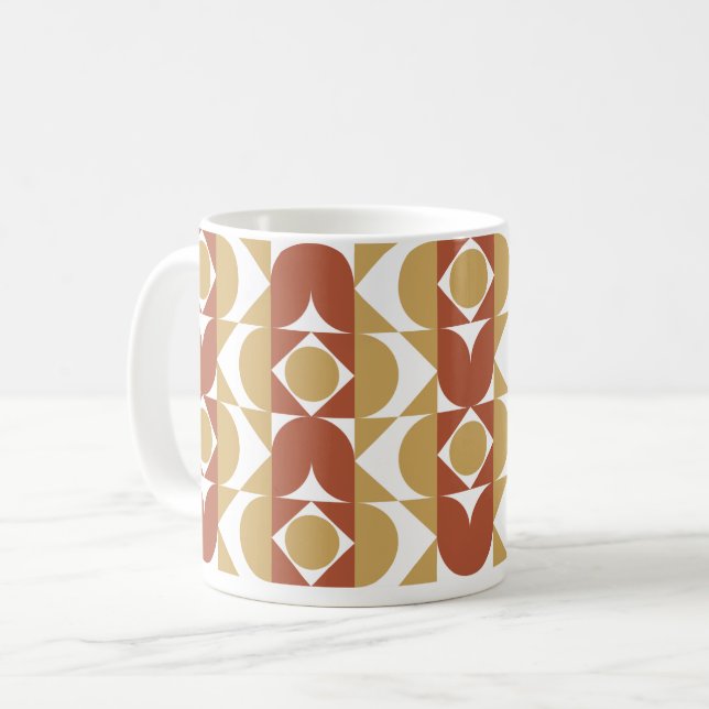 aesthetic boho style colourful geometric pattern coffee mug (Front Left)