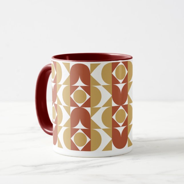 aesthetic boho style colourful geometric pattern mug (Front Left)
