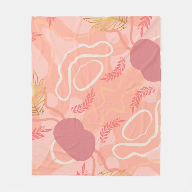 Aesthetic Boho Wildflowers Fleece Blanket (Front)