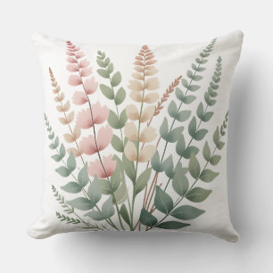 Aesthetic Botanical Ferns Floral Pattern Double Si Cushion