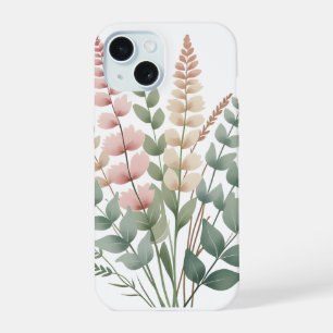 Aesthetic Botanical Ferns Floral Pattern Phone Ca iPhone 15 Case