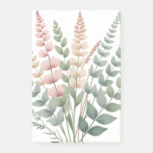 Aesthetic Botanical Ferns Floral Pattern Post-it Notes