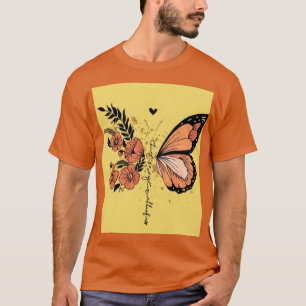 Aesthetic Botanical Wildflower Monarch Art T-Shirt