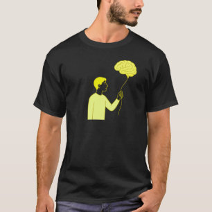 Aesthetic Brain Balloon • Funny Overthinking Art T-Shirt