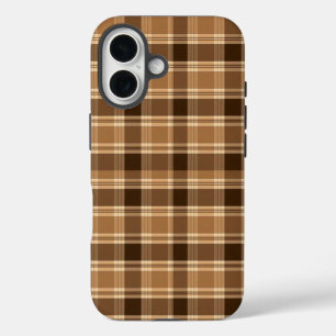 Aesthetic Brown Plaid Tartan Pattern iPhone Case