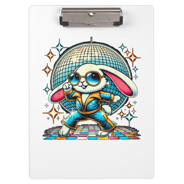 Aesthetic Bunny Disco Clipboard (Front)