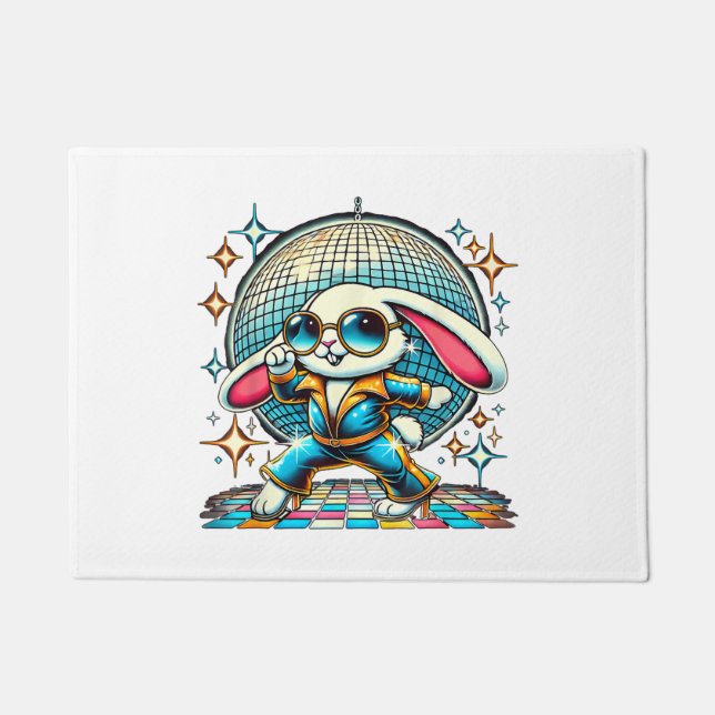 Aesthetic Bunny Disco Doormat (Front)