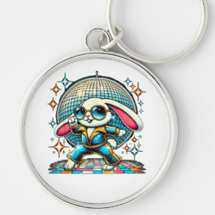 Aesthetic Bunny Disco Key Ring