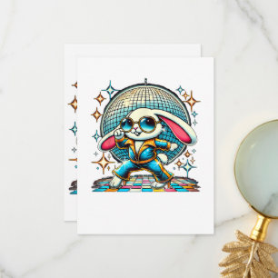 Aesthetic Bunny Disco Thank You Card