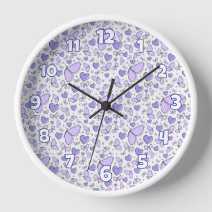 Aesthetic Butterfly Violet Theme Clock