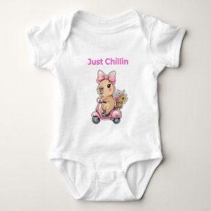 Aesthetic Capybara Just Chillin' Cute T-Shirt Baby Bodysuit