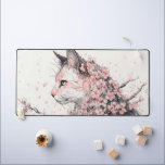 aesthetic cat and pink flowers desk mat<br><div class="desc">aesthetic cat and pink flowers , cat and flowers, kawaii, cute,  aesthetic, anime , cat , pink flowers, gaming , deskmat, aesthetic cat, aesthetic cat picture, cat drawing</div>