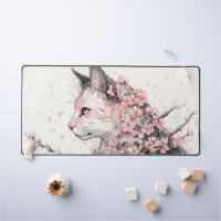 aesthetic cat and pink flowers