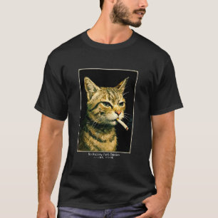 Aesthetic Cat with a Cigarette Streetwear Graphic T-Shirt