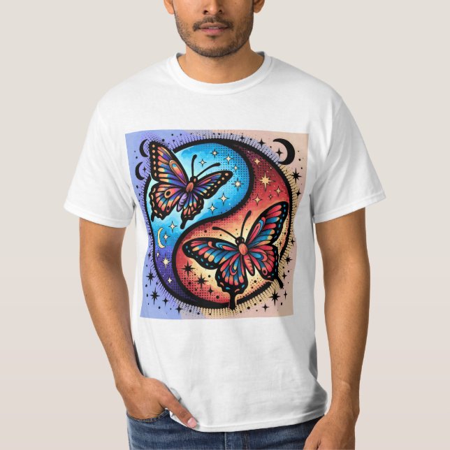 Aesthetic Celestial Butterfly Galaxy T-Shirt (Front)