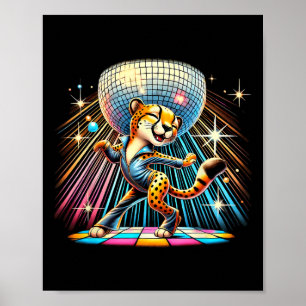 Aesthetic Cheetah Disco Dancer Spooky Dance Kids H Poster