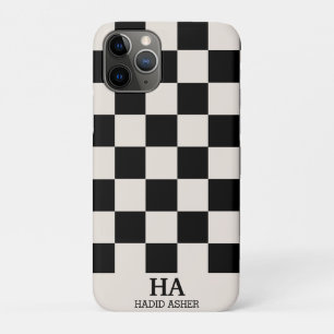 Aesthetic Chequered Retro Monogrammed Initials iPhone 11 Pro Case