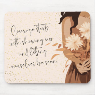 Aesthetic Chic Neutral Girl Motivation Quote Mouse Mat