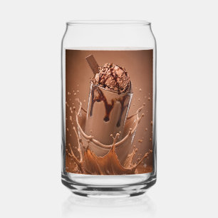 Aesthetic Chocolate Splash Iced Coffee Glass