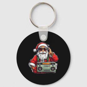 Aesthetic Christmas 90's Hip Hop Radio Santa Boomb Key Ring