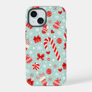 Aesthetic Christmas Pattern Candy iPhone 15 Case