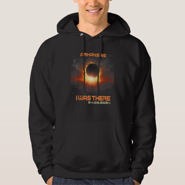 Aesthetic Cityscape Total Solar Eclipse 2024 Arkan Hoodie (Front)